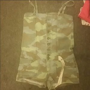 Camouflage Romper/Coverall Shorts